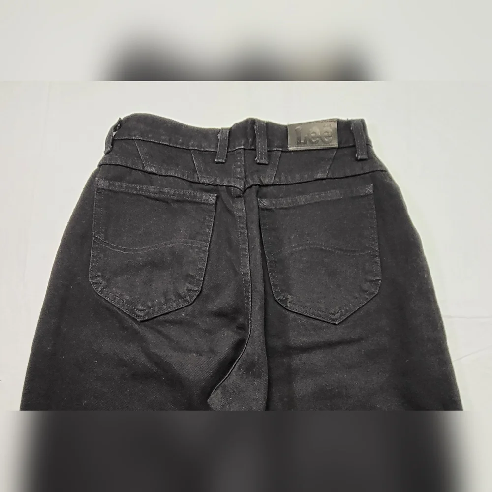 Vintage LEE Relaxed Fit Jeans Black Label Black Denim Tapered Leg - Size 8 - Picture 4 of 6